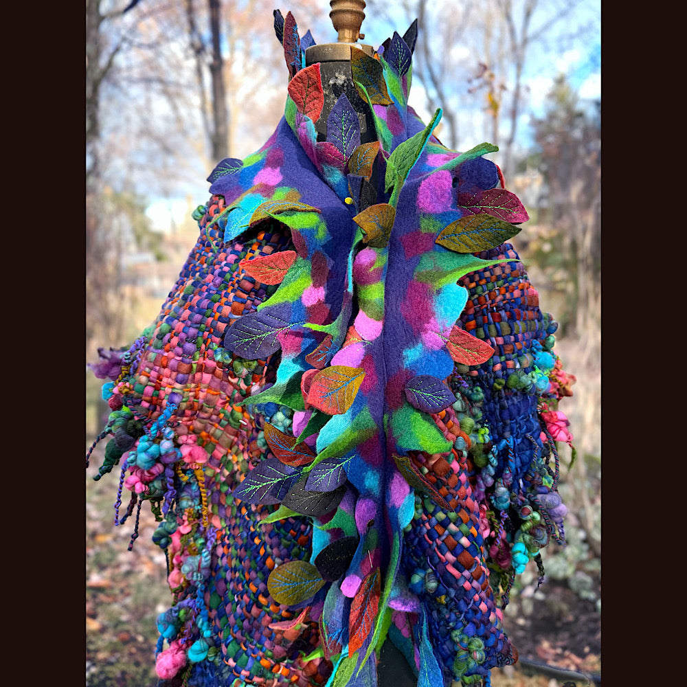 Handmade wool Felted Scarf 88”X 18”