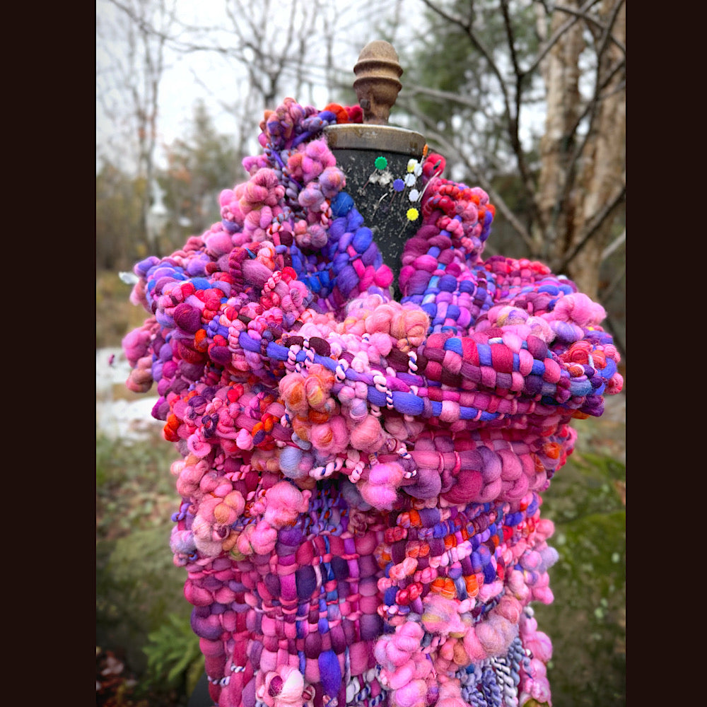 Handmade wool Woven Scarf 98” X 9”