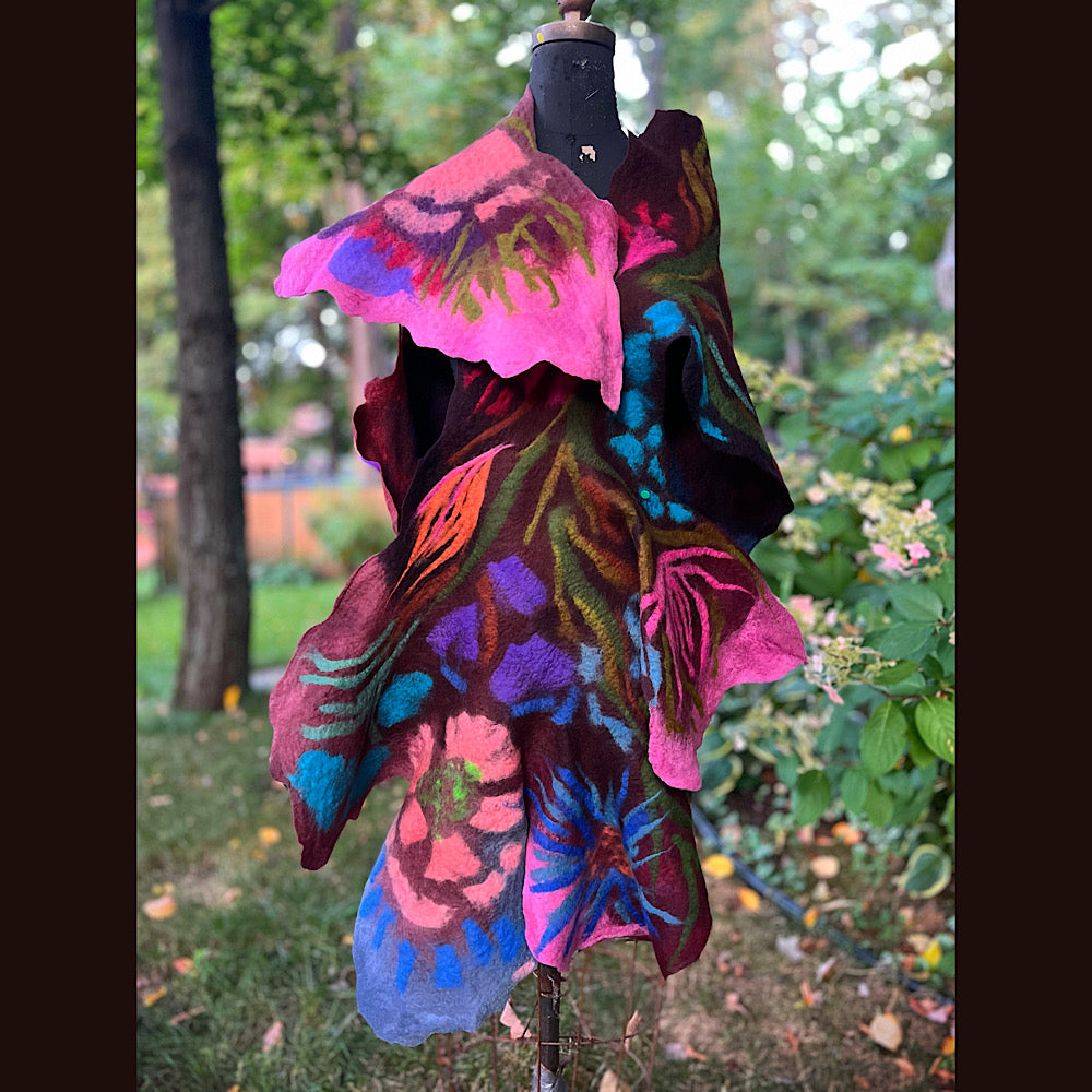 Felted Wool Scarf 70” X 26”