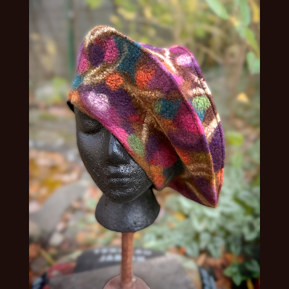 OOAK Handmade wool Felted hat 22.5” small