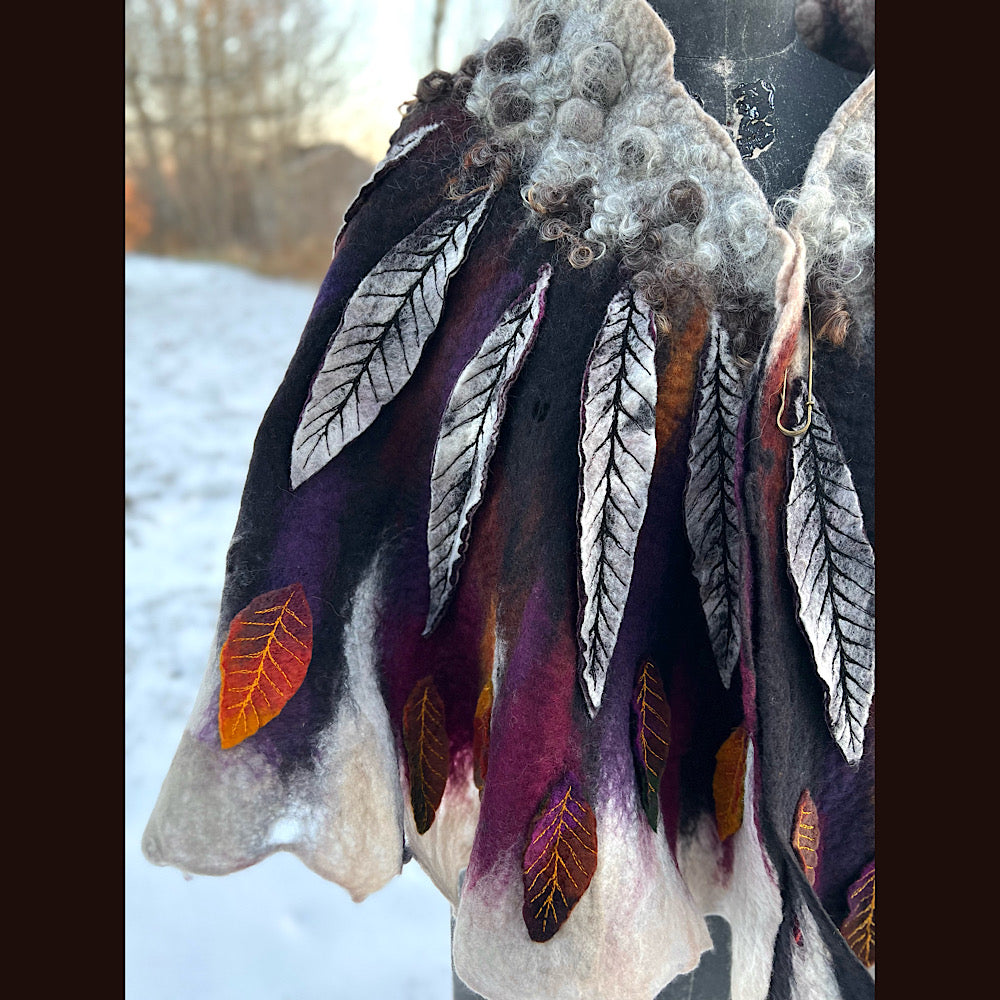 Première neige felted scarf 63” X 20”