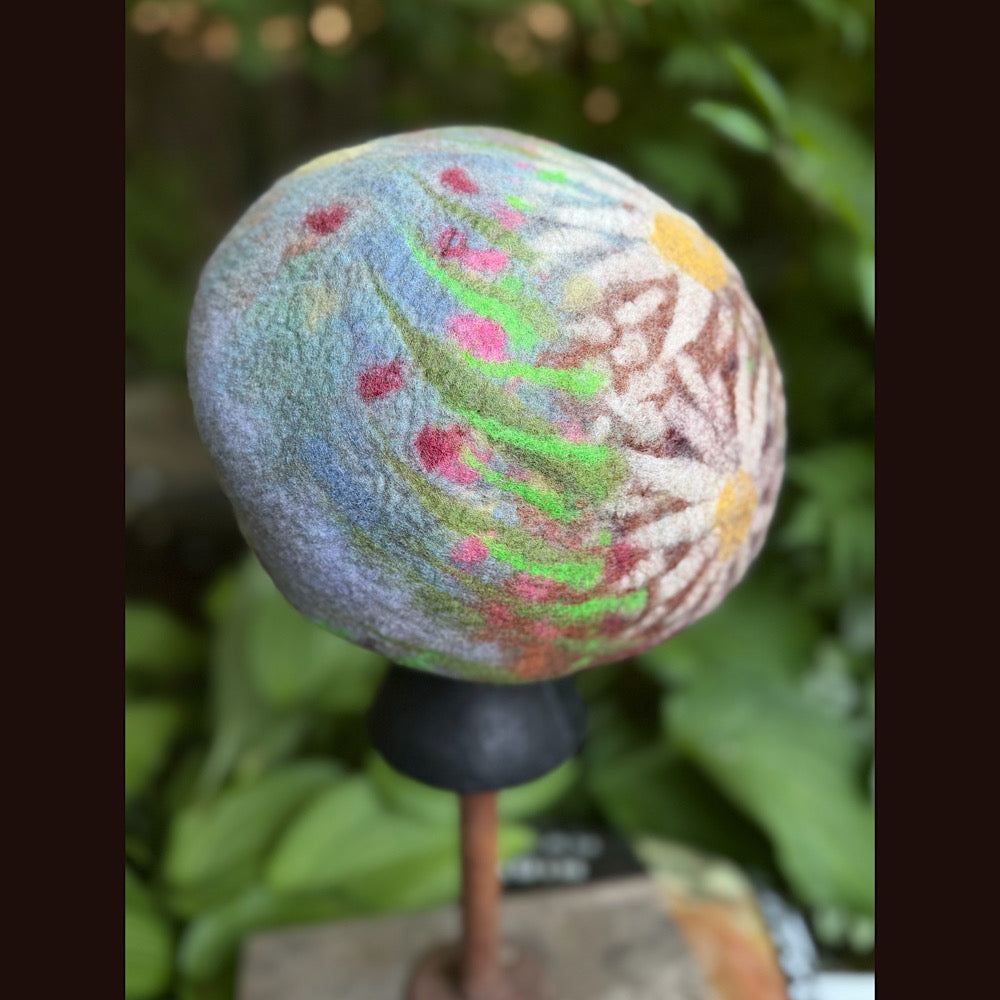 Handmade wool Felted beret 23”
