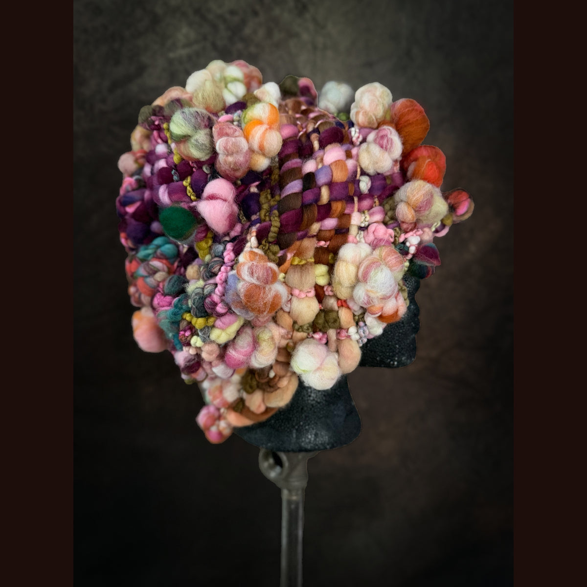 OOAK Handmade wool Woven hat 23.5” medium large