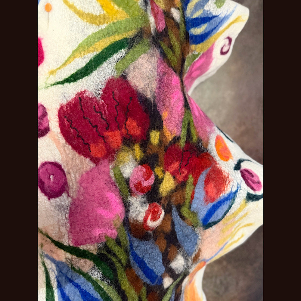 OOAK Handmade wool Felted Scarf 84” X 20” Original art work