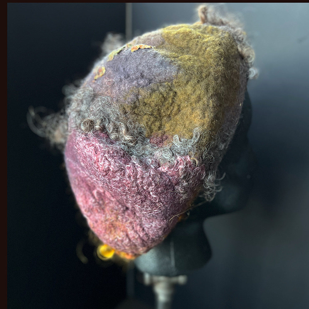 Felted hat beret size large