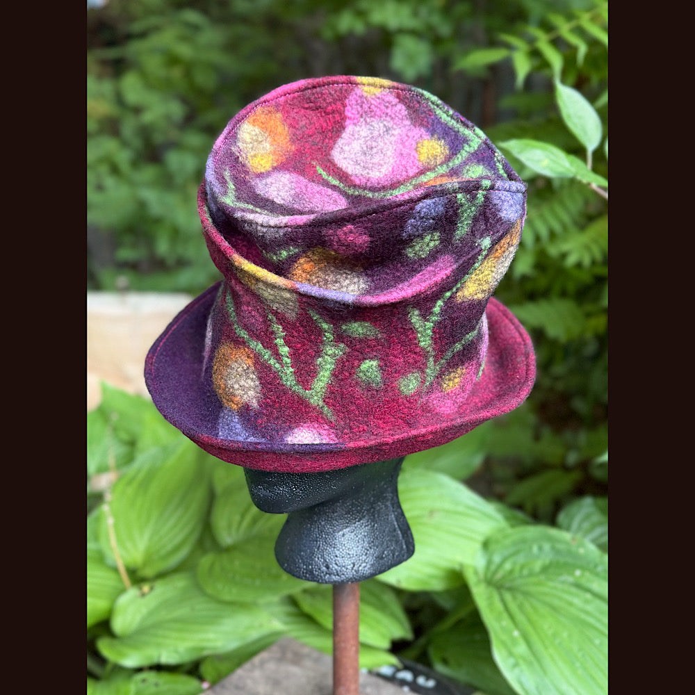 OOAK Handmade wool Felted hat 22” small
