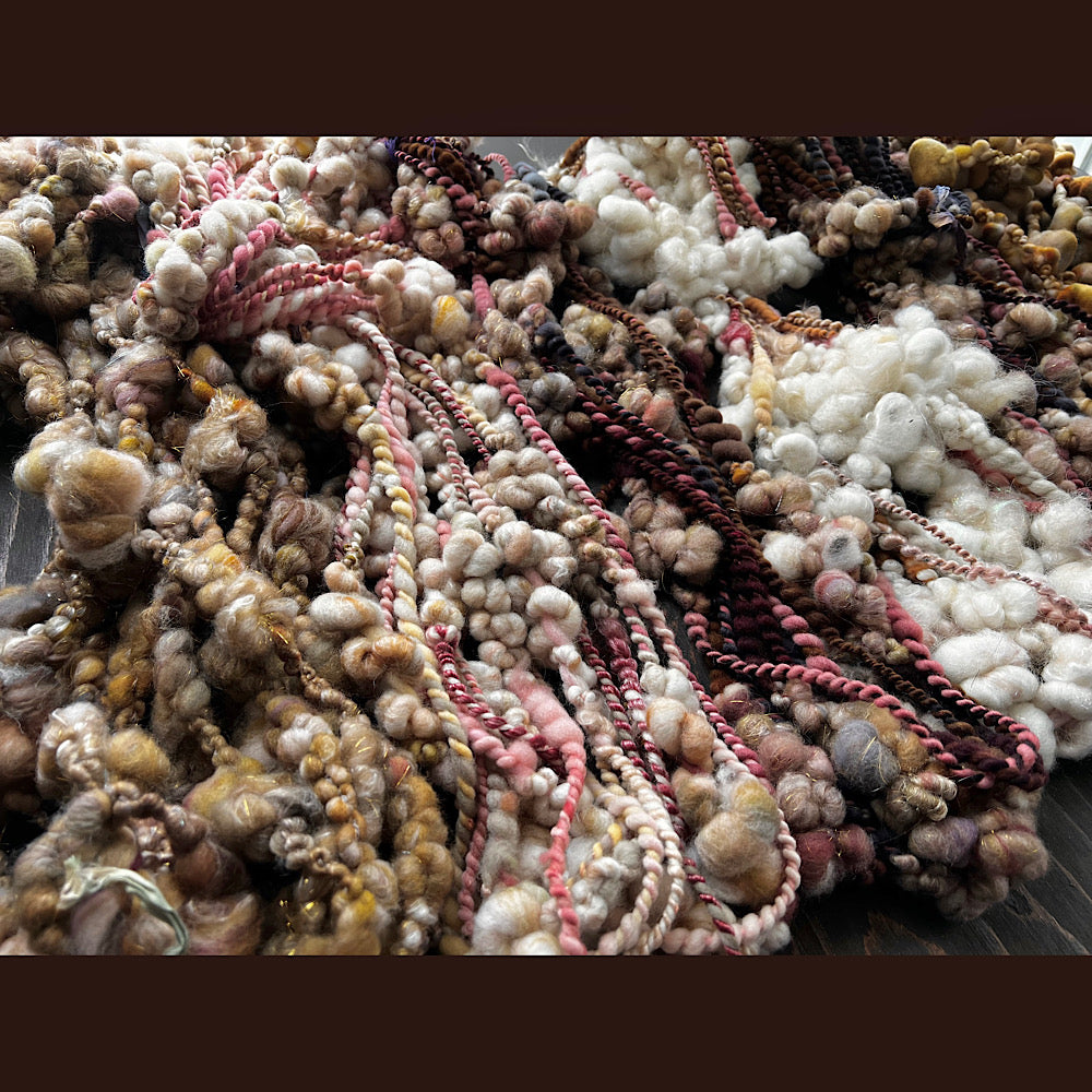 Very Large lot of 6 skeins of art yarn for weaving  20.4 oz / 1.2 pound