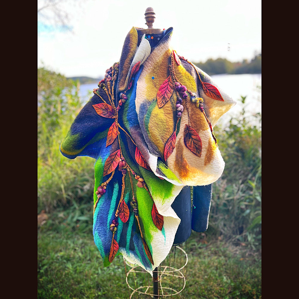 Felted Shawl 68” X 21”