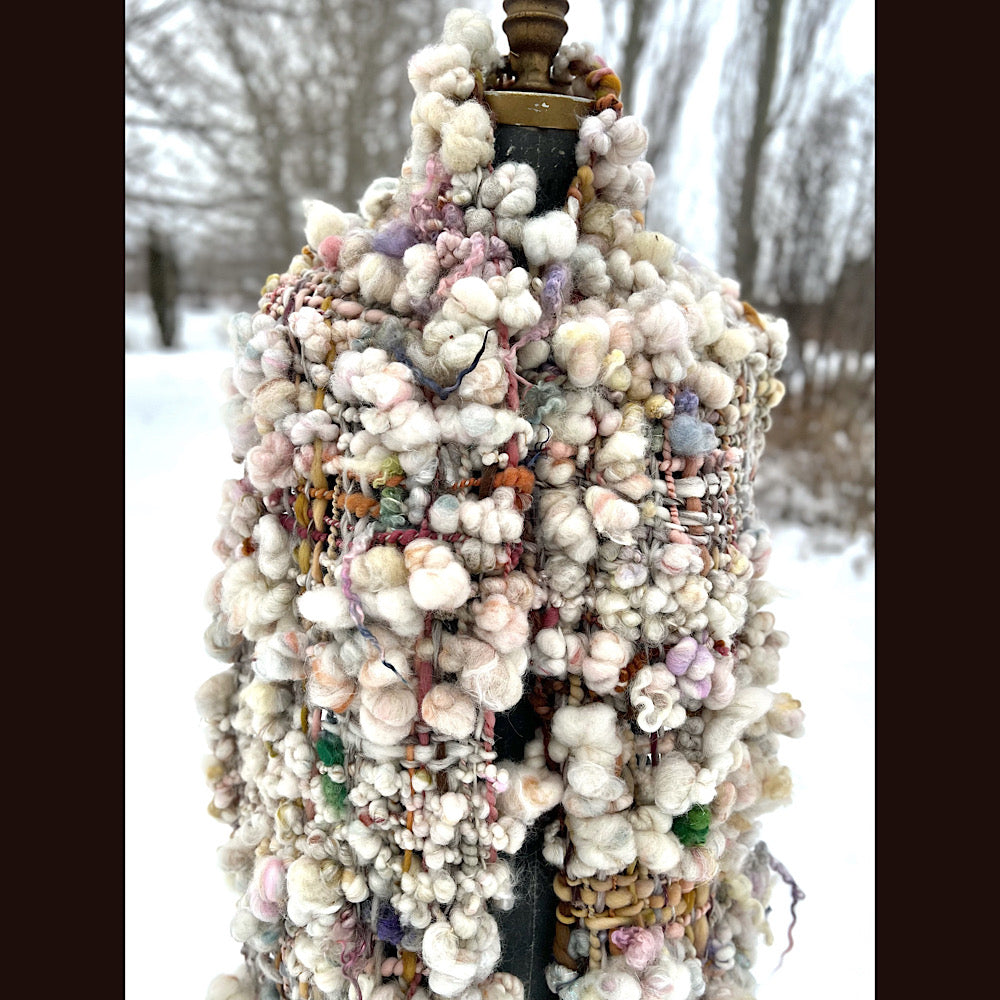 The Snow Rose Scarf 92” X 10”  1.2 pound