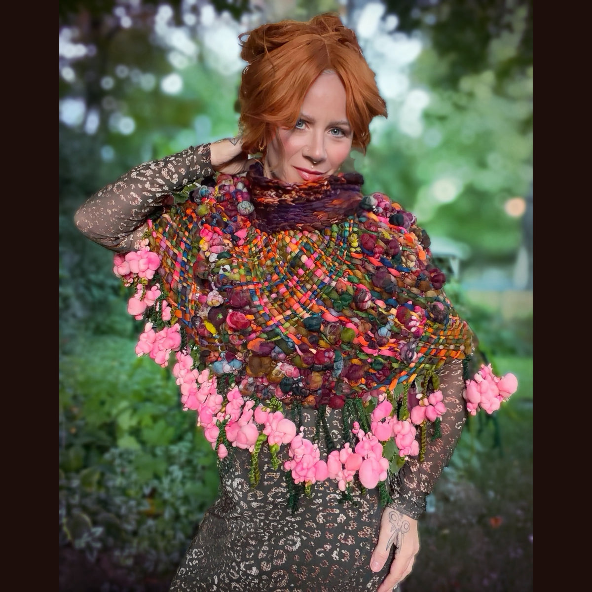 OOAK Hand woven wool handmade Scarf shawlette
