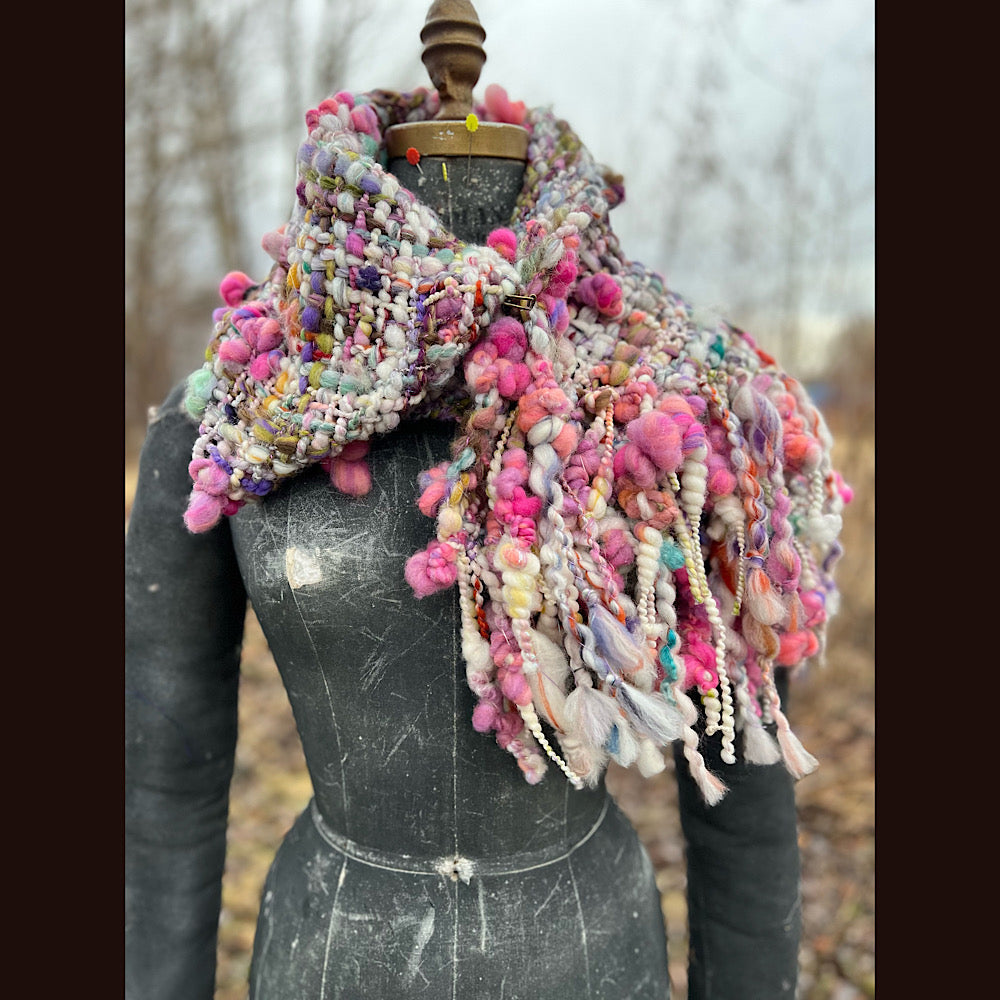 Spring Woven scarf 67” X 11”