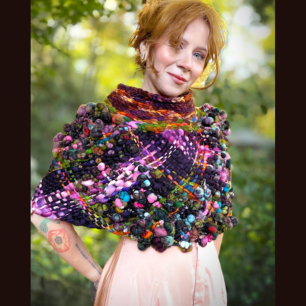 OOAK Hand woven wool handmade Scarf shawlette