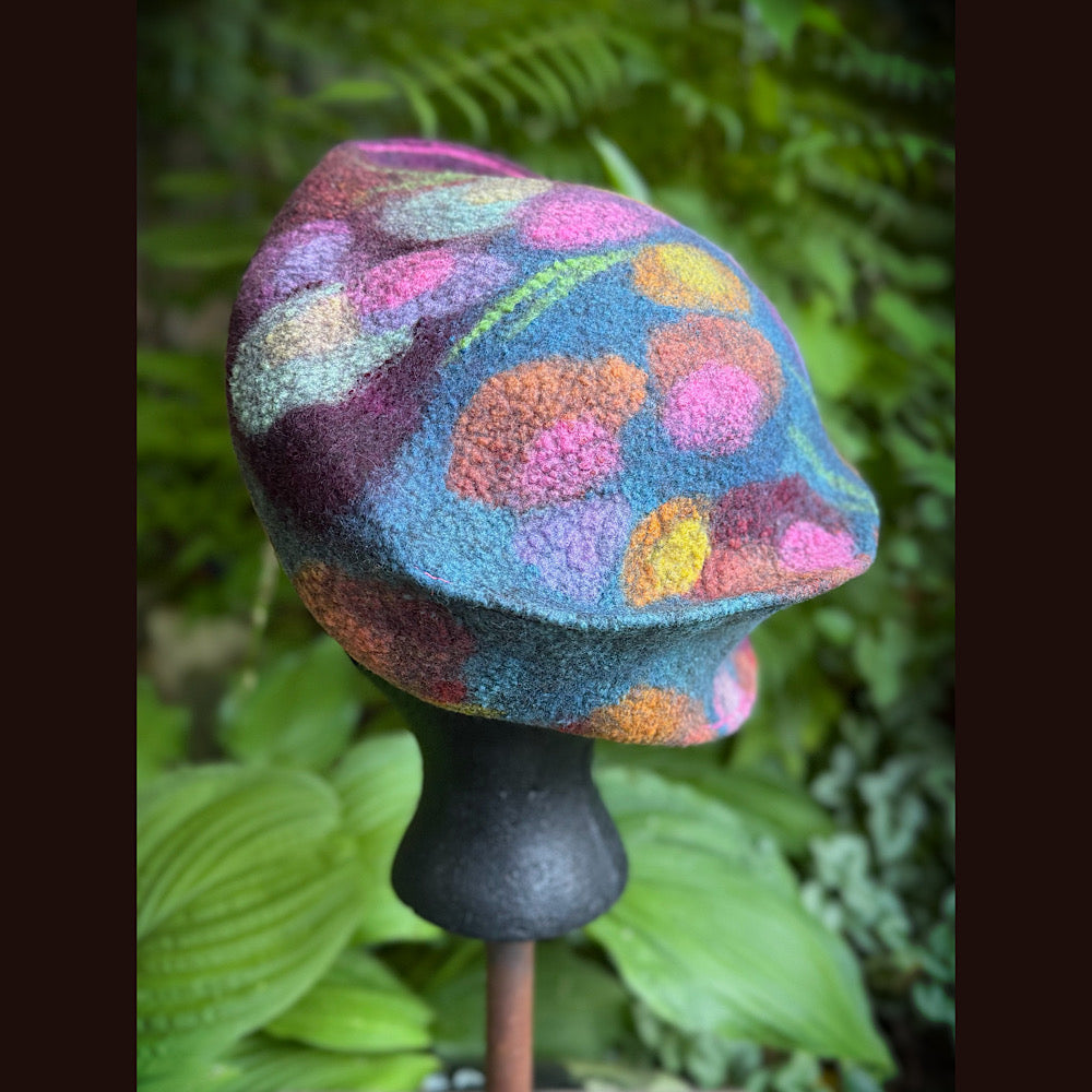 OOAK Handmade wool Felted hat 22” small