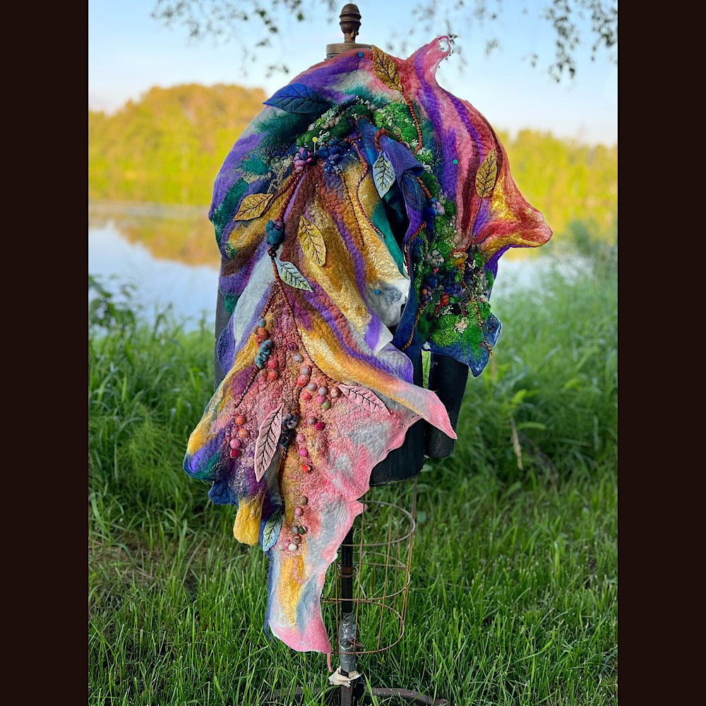Felted Shawl 70” X 23”