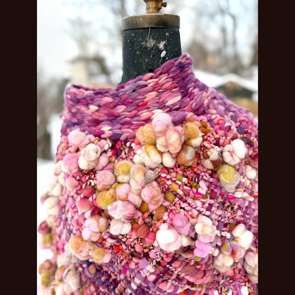 Handmade wool Woven Scarf shawlette 26”X  20” larger size