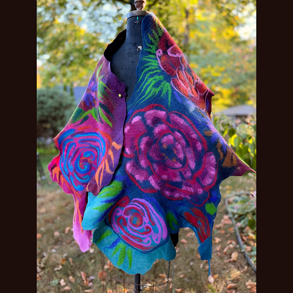 Handmade Felted Wool Scarf 82” X 25”