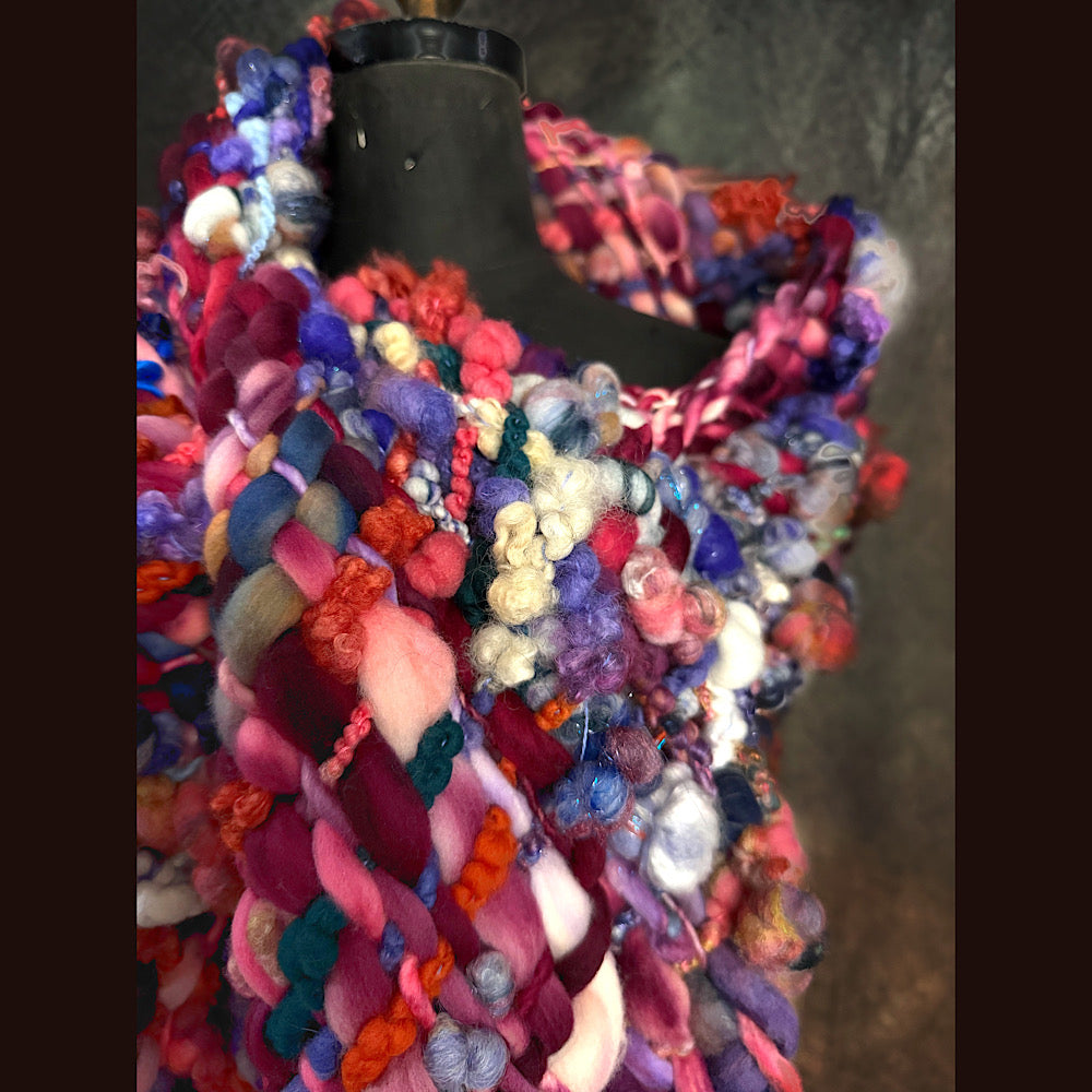 Handmade wool Woven Scarf 88” X 11”