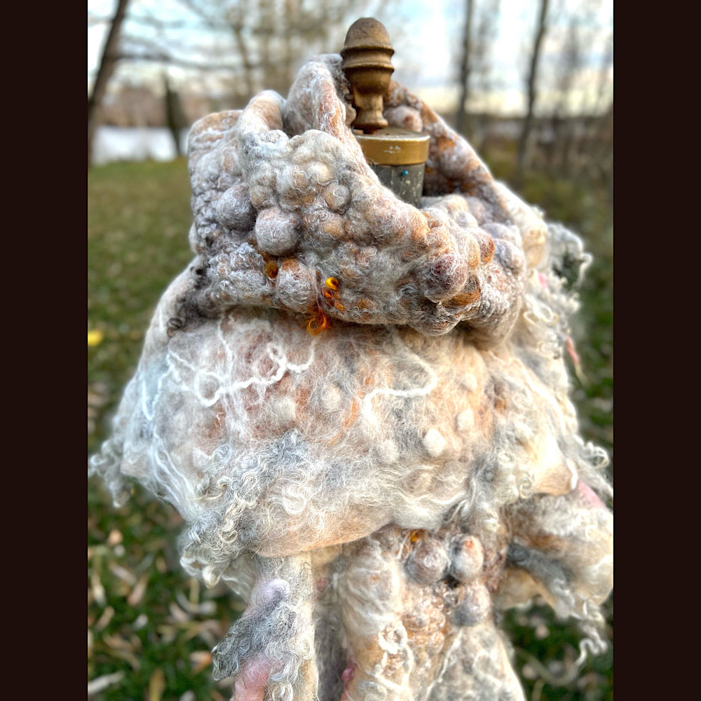 L’Esprit du bois 2024  felted shawl 72” X 22”