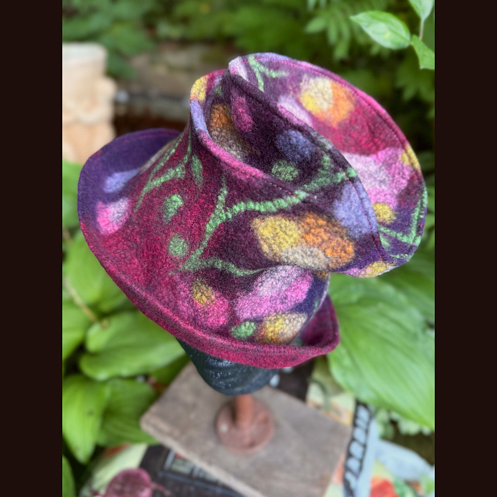 OOAK Handmade wool Felted hat 22” small