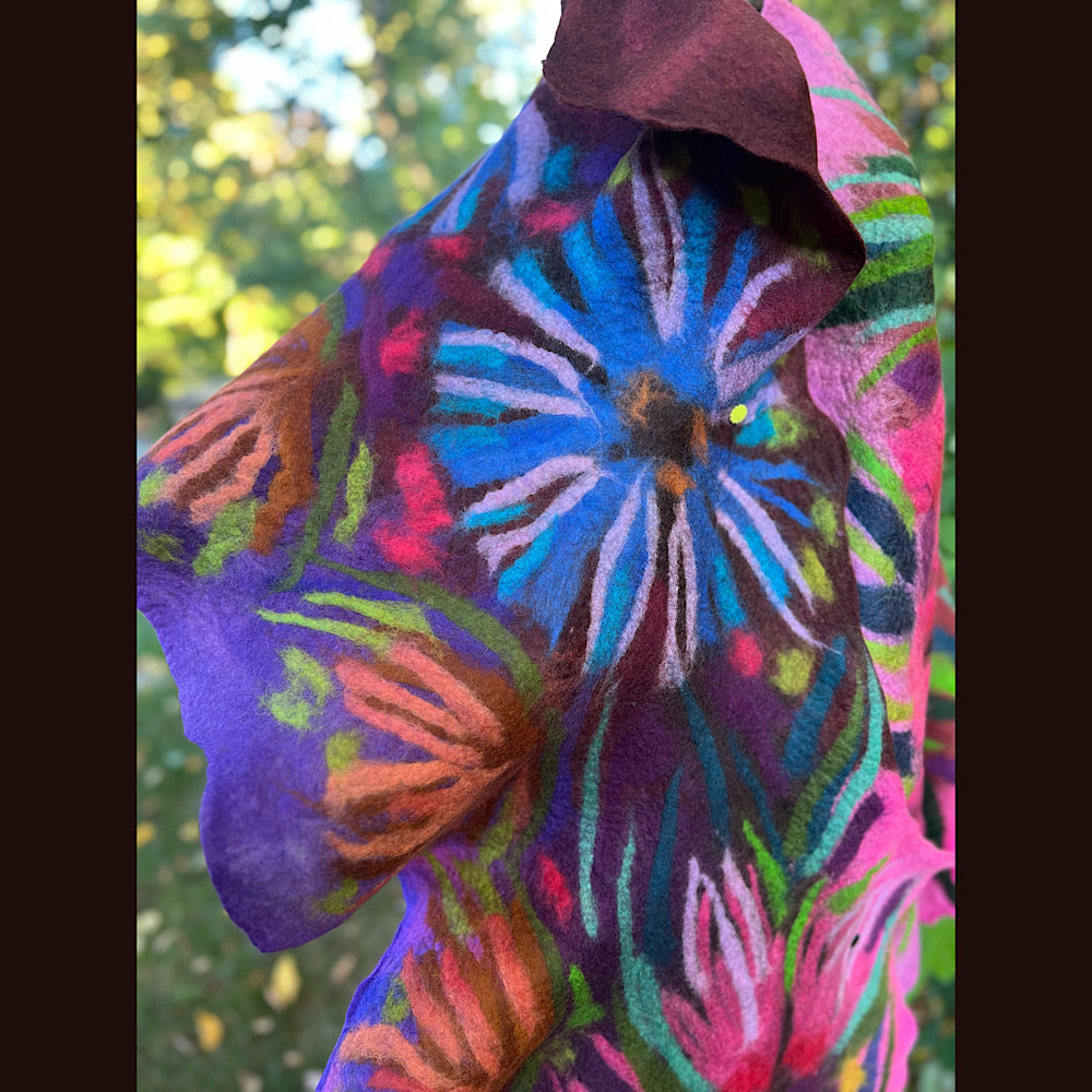 Handmade Felted wool Scarf 82” X 24”