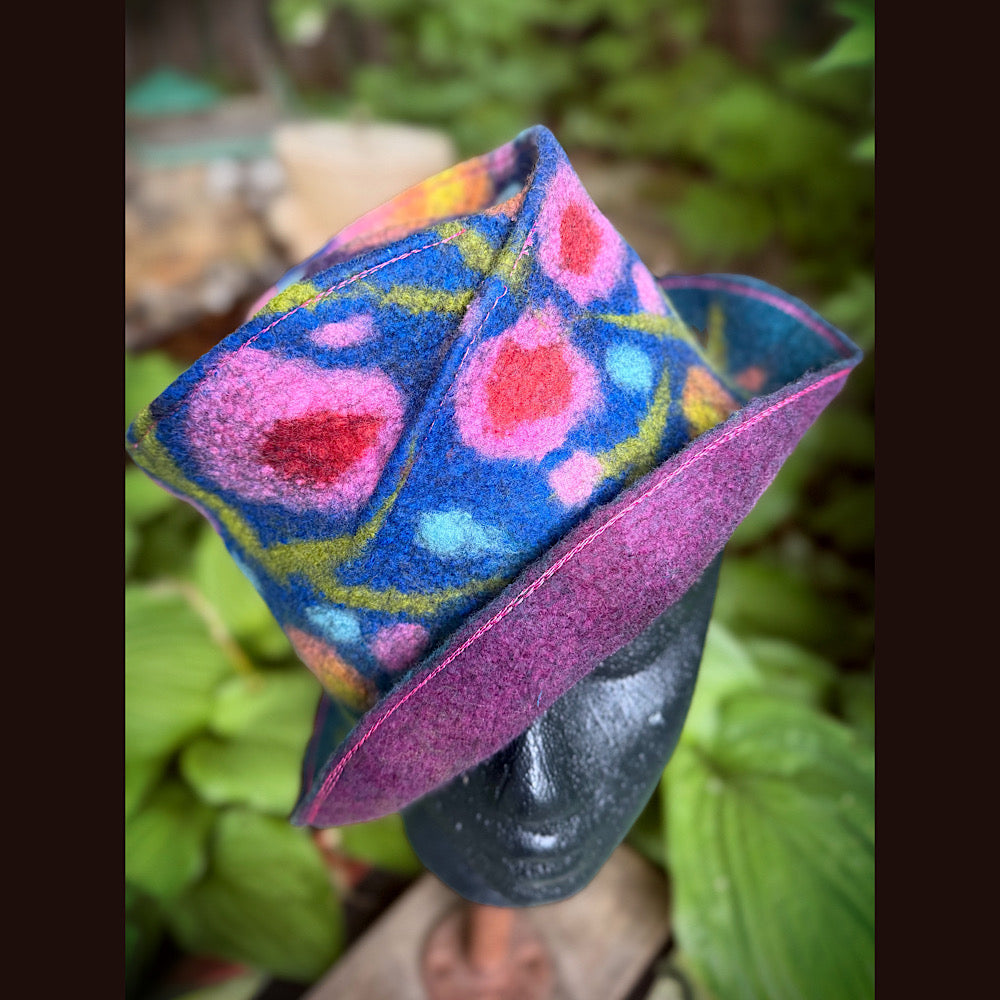 OOAK Handmade wool Felted hat 22” small