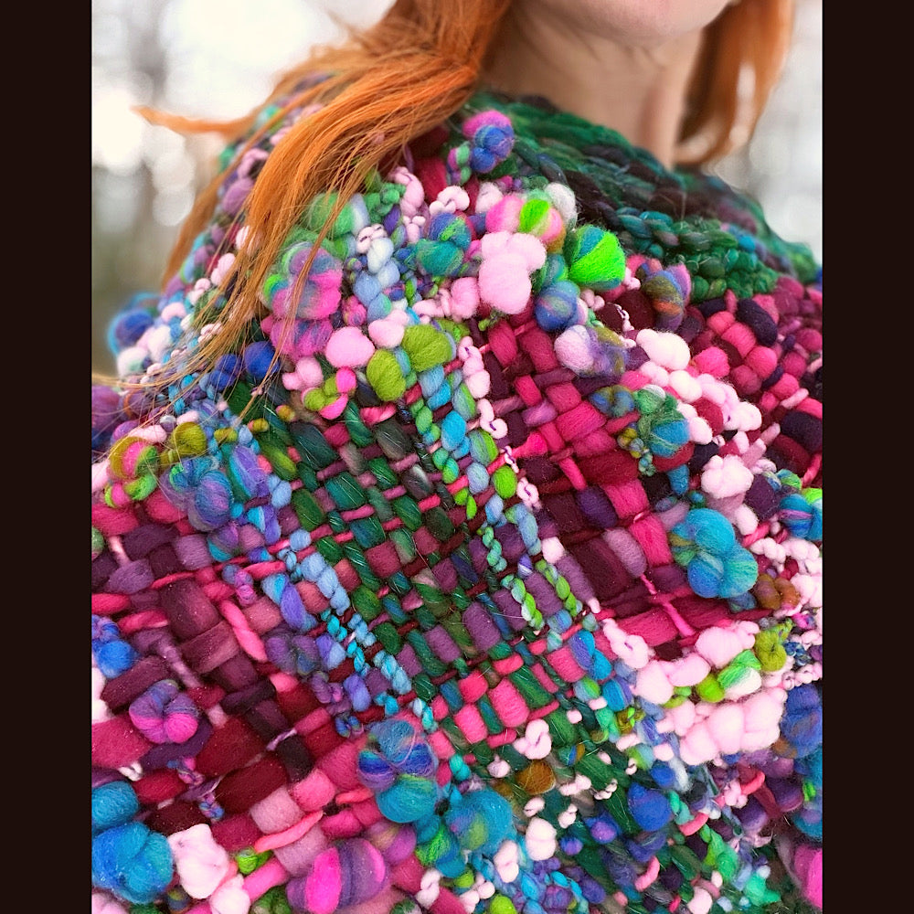 Handmade wool Woven Scarf shawlette 28” X  20” larger size