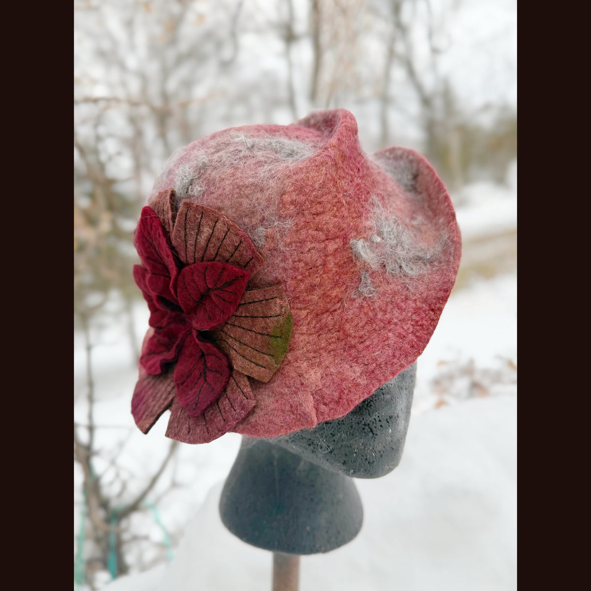 Handmade wool Felted hat 22”small