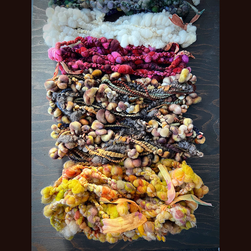 Large lot of art yarn for weaving  13.4 oz