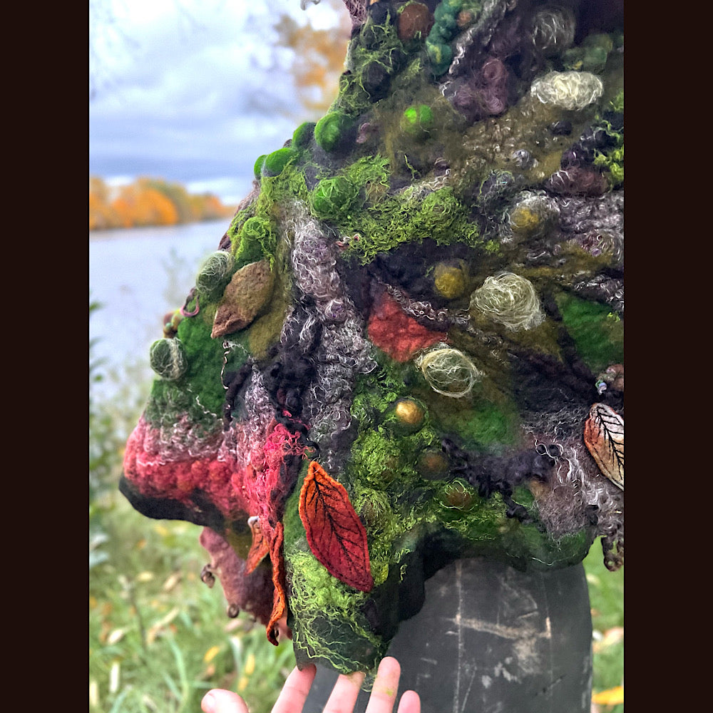 Reserved- Tundra felted shawl 78” X 22”- *this shawl has been extended *