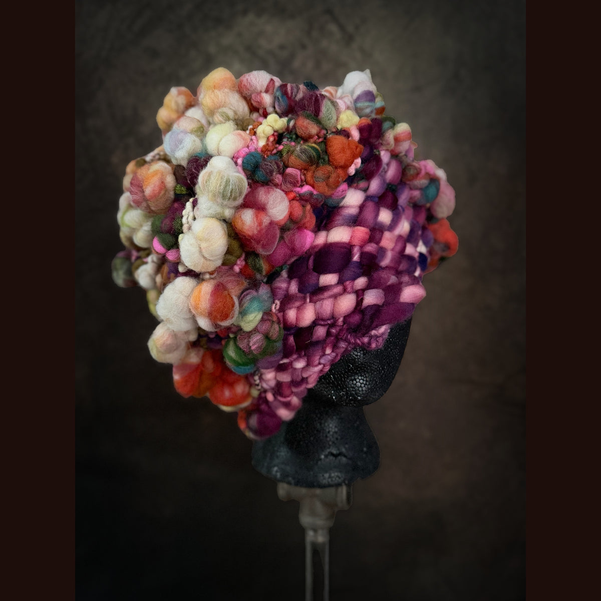 OOAK Handmade wool Woven hat 23.5” medium large