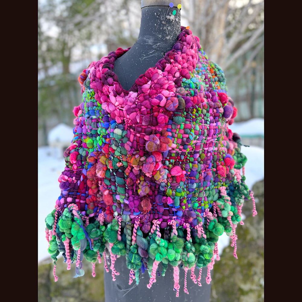 Handmade wool Woven Scarf shawlette