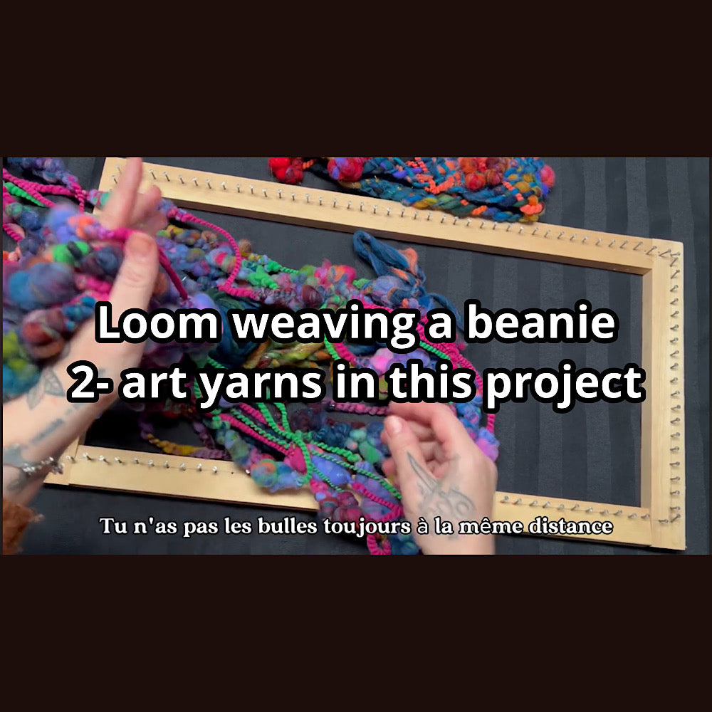 Loom weaving a beanie video class english with french subtitles