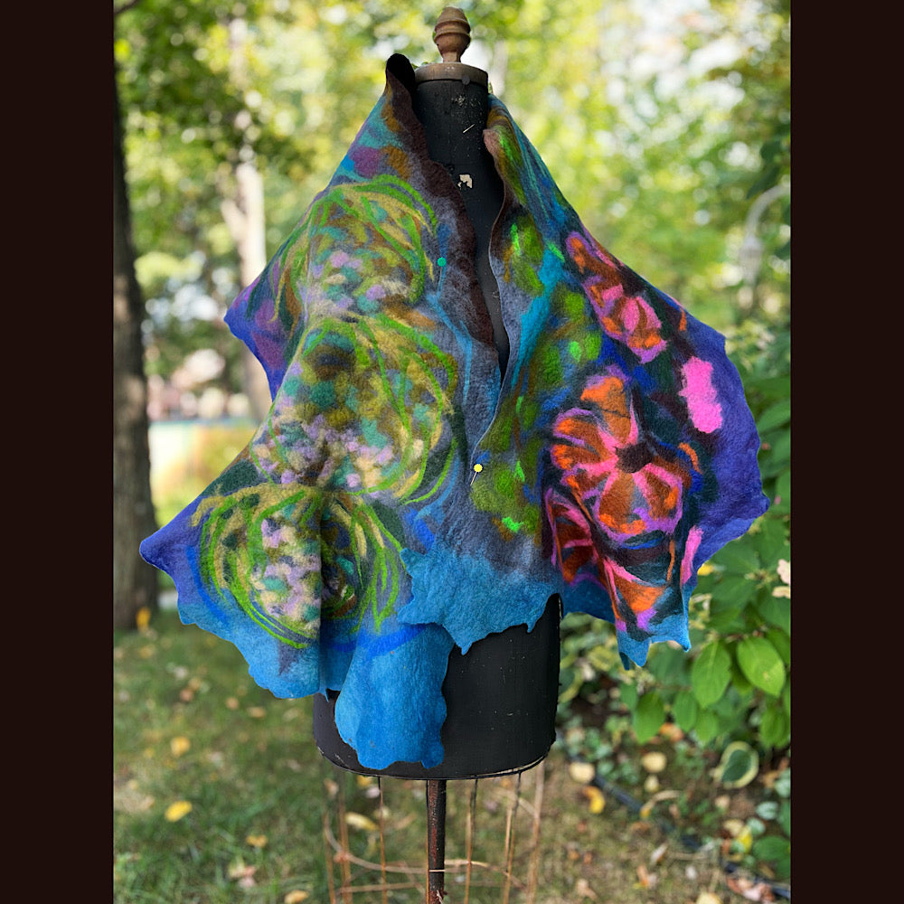 Felted Wool Scarf 70” X 23”