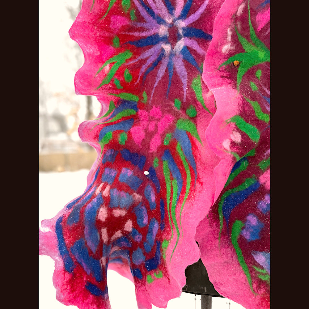 Handmade wool Felted Scarf 88” X 17”