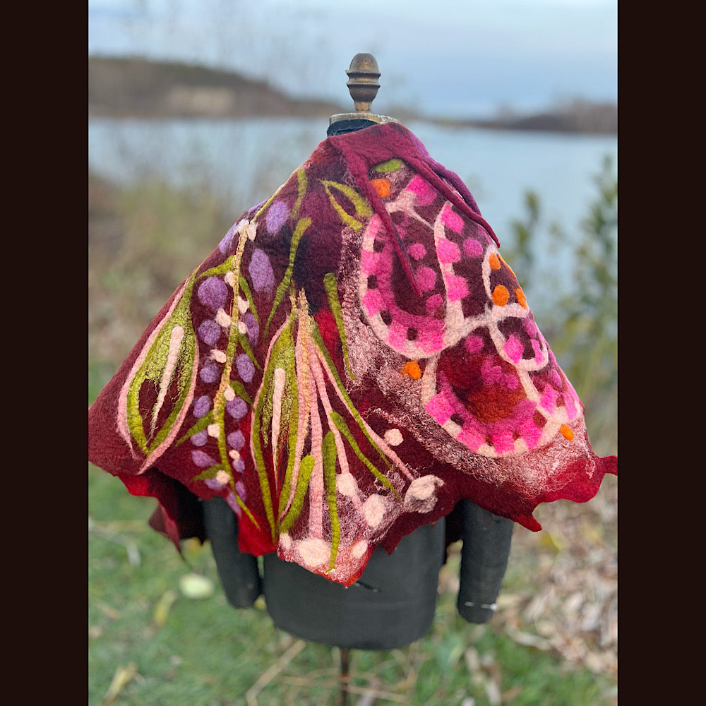 Felted floral capelet