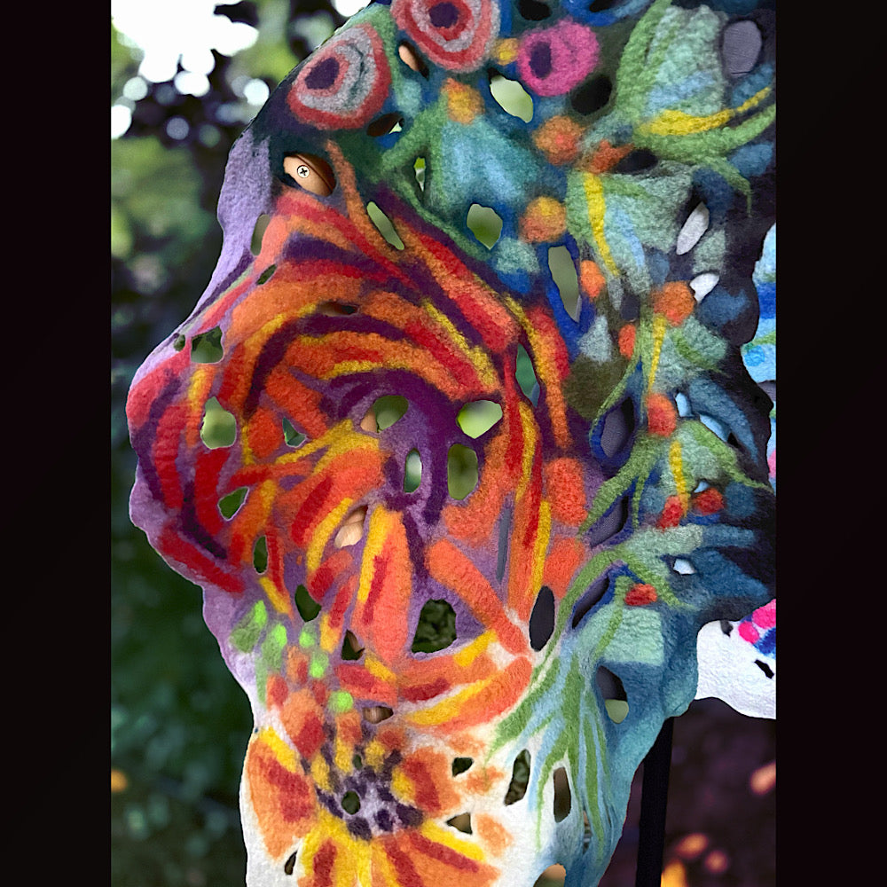 OOAK Handmade wool Felted Scarf 78” X 17” Original art work