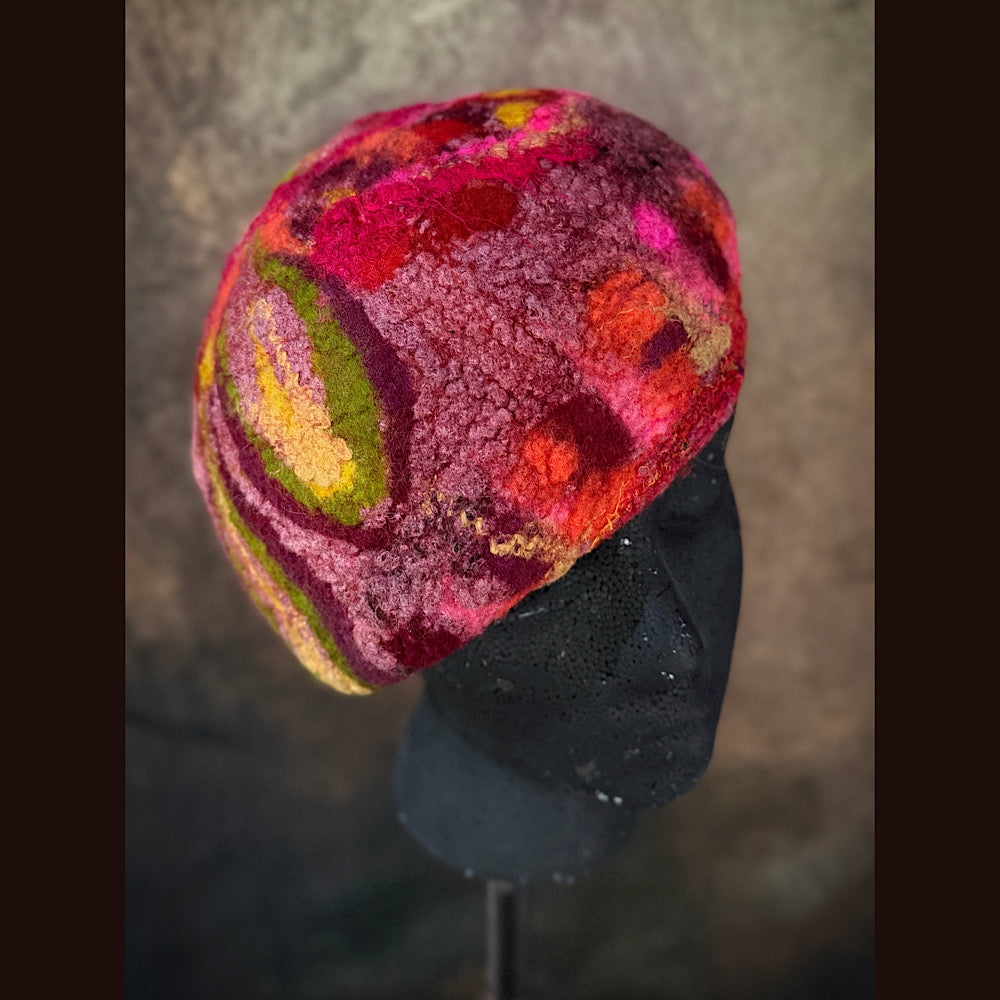 OOAK Handmade wool Felted hat 22” small