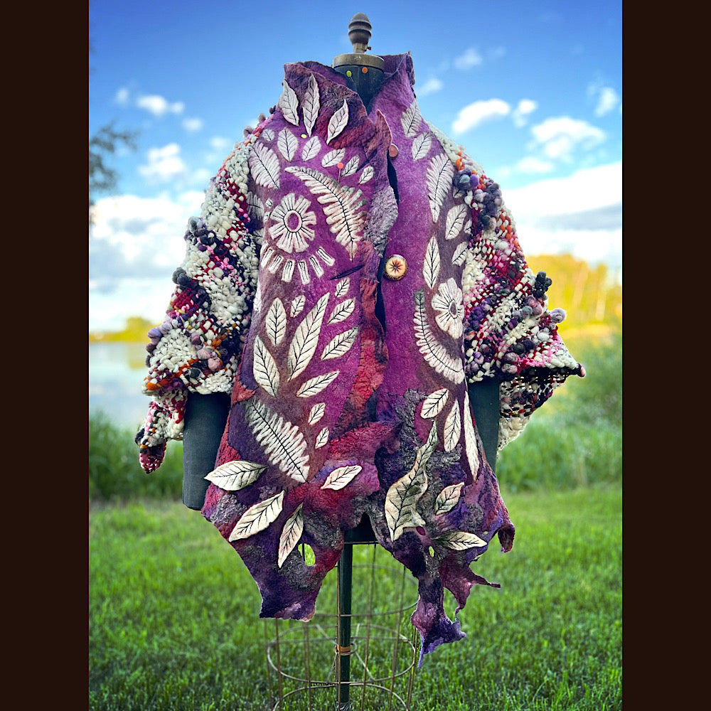 Felted adorned coat Size M-L