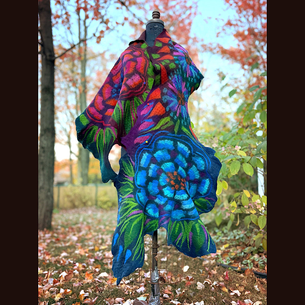 Handmade wool Felted Scarf 82” X 31”