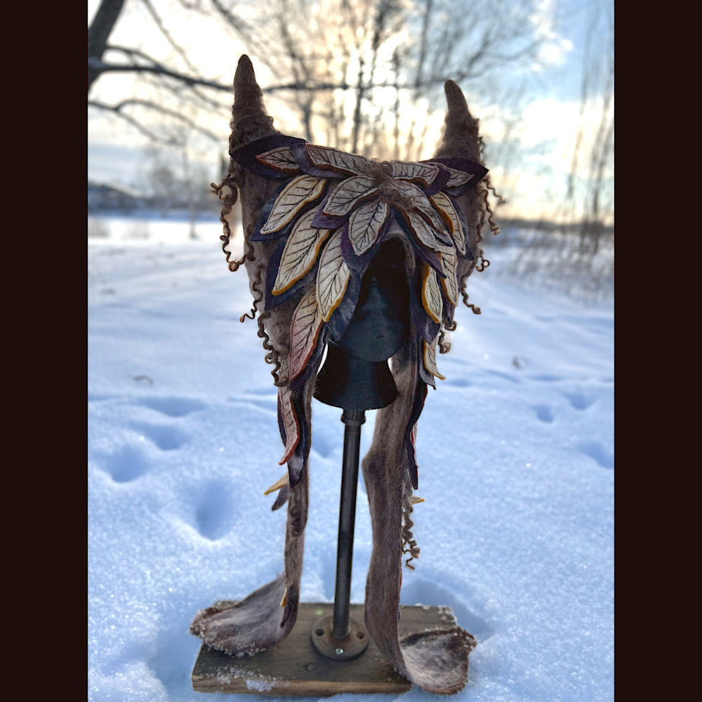 L’esprit des bois felted hood size 24” large