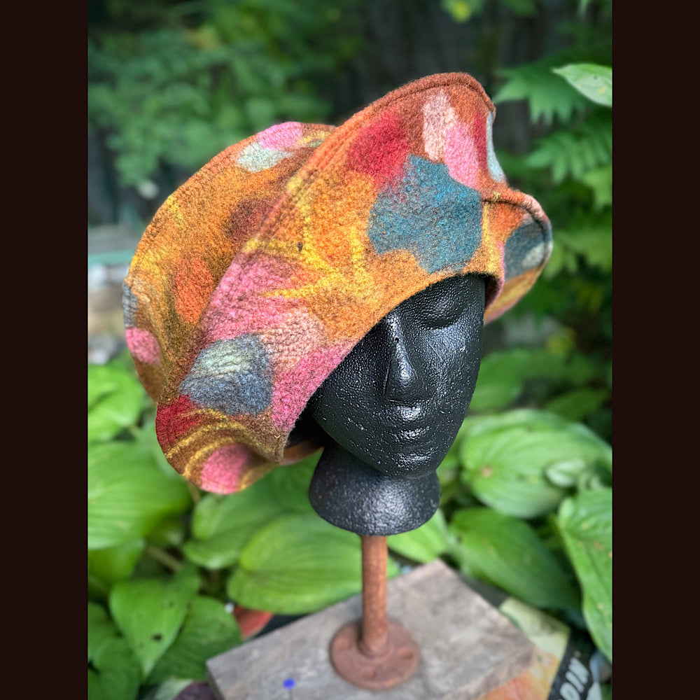 OOAK Handmade wool Felted hat 23” 3/4 medium large