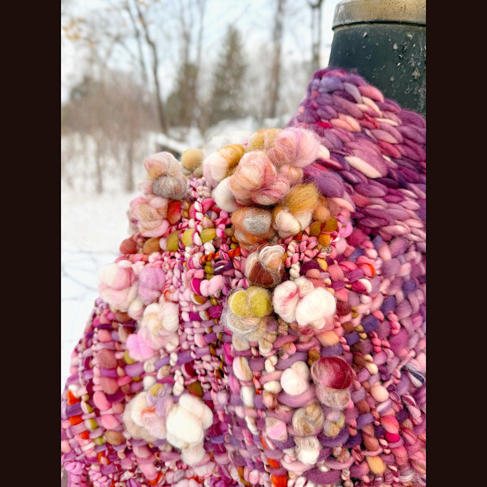 Handmade wool Woven Scarf shawlette 26”X  20” larger size