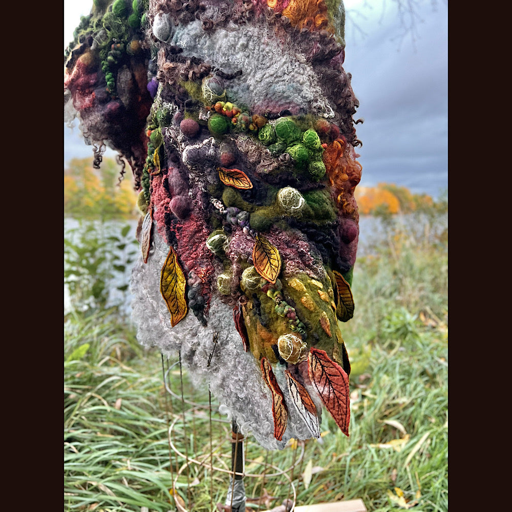 Reserved- Tundra felted shawl 78” X 22”- *this shawl has been extended *