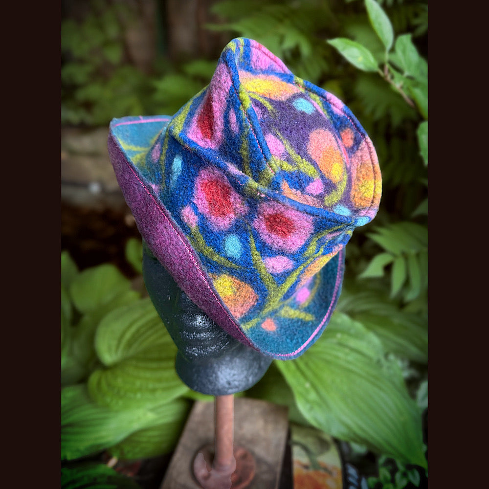 OOAK Handmade wool Felted hat 22” small