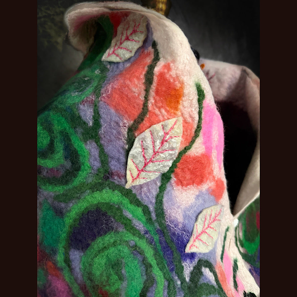 OOAK Handmade wool Felted Scarf 80” X 18”