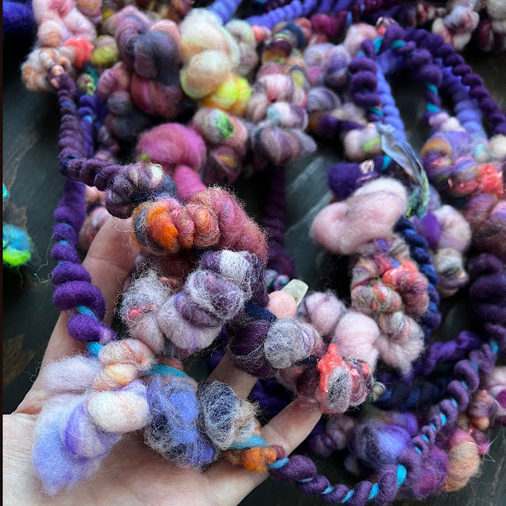 lot of art yarn for weaving  7.6 oz