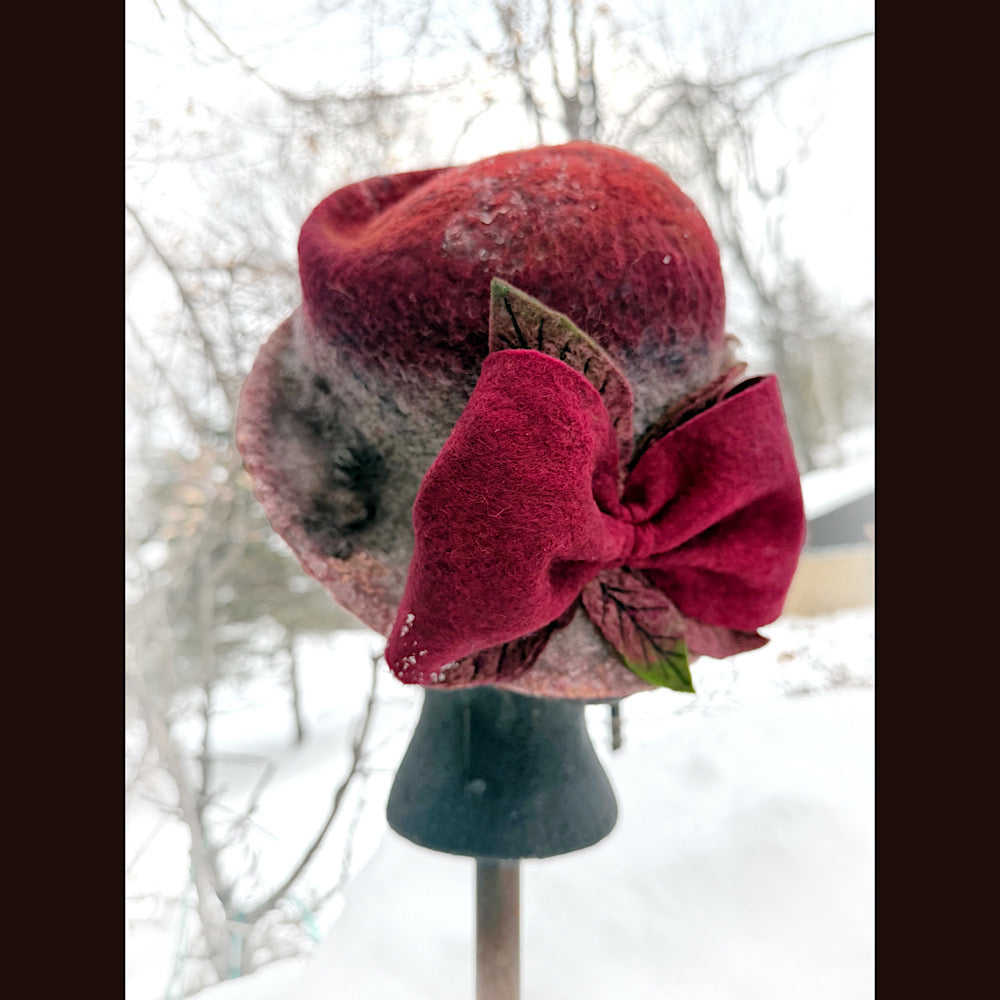 Handmade wool Felted hat 22”small