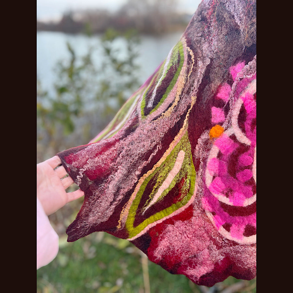 Felted floral capelet