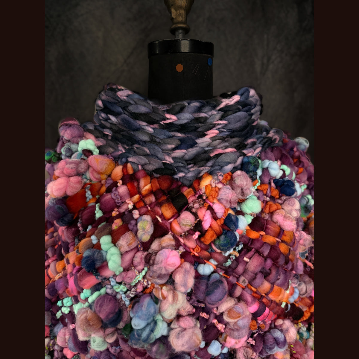 Handmade wool Woven Scarf shawlette 25” X  20” larger size