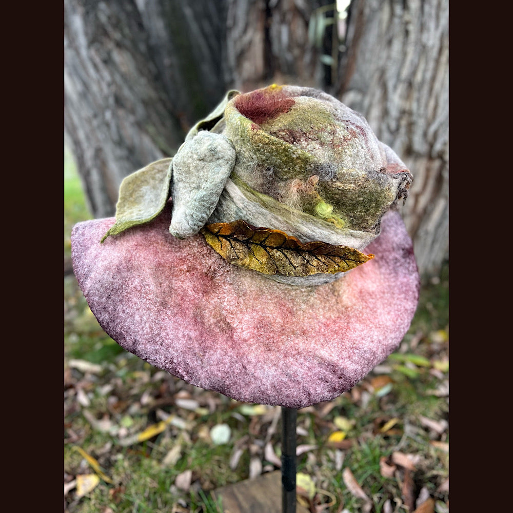 Felted top hat with bow 23” medium